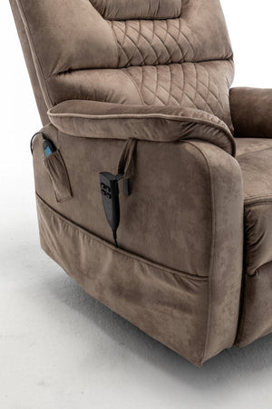 English Elm Lounge Power Lift Recliner Faux Leather Chair with 180 Degree Flat Sleeping Position W547S00025
