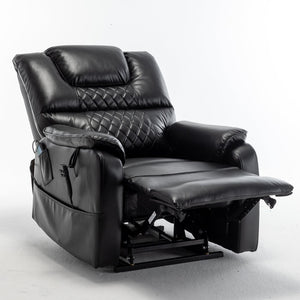 English Elm Lounge Power Lift Recliner Faux Leather Chair with 180 Degree Flat Sleeping Position W547S00024
