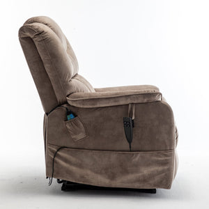 English Elm Lounge Power Lift Recliner Faux Leather Chair with 180 Degree Flat Sleeping Position W547S00025