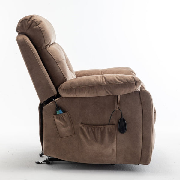 English Elm Recliners Power Lift Chair with Massage Heat Wide Seat Support for Living Room W547S00027