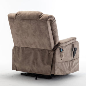 English Elm Lounge Power Lift Recliner Faux Leather Chair with 180 Degree Flat Sleeping Position W547S00025