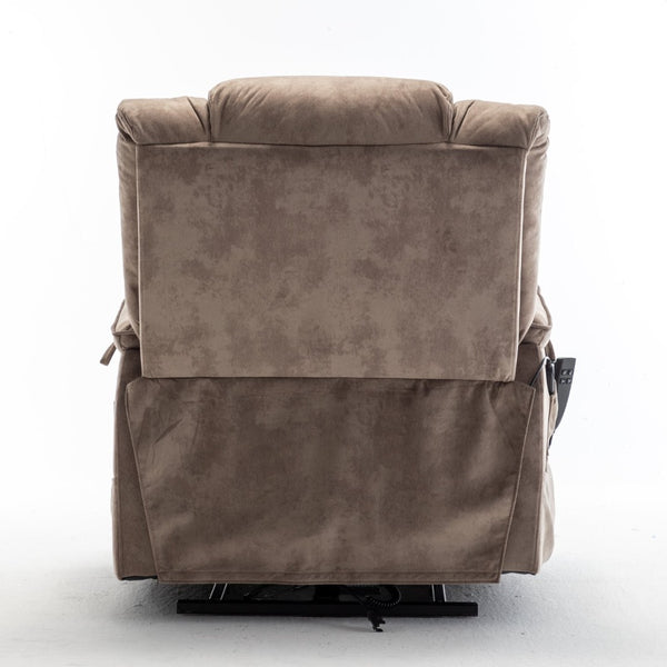 English Elm Lounge Power Lift Recliner Faux Leather Chair with 180 Degree Flat Sleeping Position W547S00025