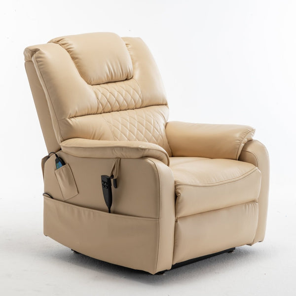English Elm Lounge Power Lift Recliner Faux Leather Chair with 180 Degree Flat Silent Motor W547S00023