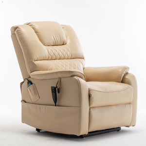 English Elm Lounge Power Lift Recliner Faux Leather Chair with 180 Degree Flat Silent Motor W547S00023
