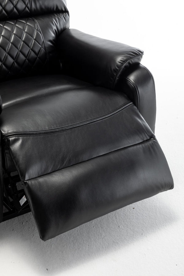 English Elm Lounge Power Lift Recliner Faux Leather Chair with 180 Degree Flat Sleeping Position W547S00024