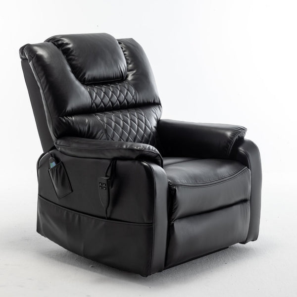 English Elm Lounge Power Lift Recliner Faux Leather Chair with 180 Degree Flat Sleeping Position W547S00024