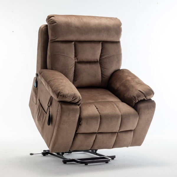 English Elm Recliners Power Lift Chair with Massage Heat Wide Seat Support for Living Room W547S00027