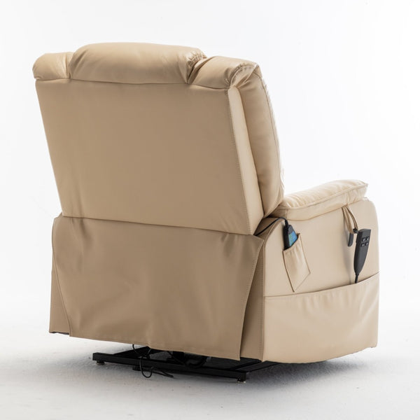English Elm Lounge Power Lift Recliner Faux Leather Chair with 180 Degree Flat Silent Motor W547S00023