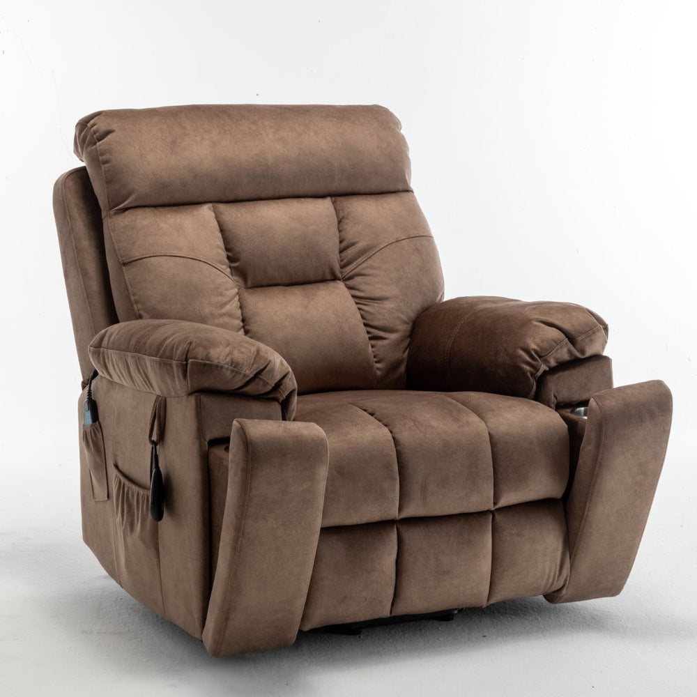 English Elm Recliners Power Lift Chair with Massage Heat Wide Seat Support for Living Room W547S00027