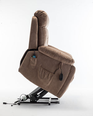 English Elm Recliners Power Lift Chair with Massage Heat Wide Seat Support for Living Room W547S00027
