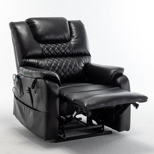 English Elm Lounge Power Lift Recliner Faux Leather Chair with 180 Degree Flat Sleeping Position W547S00024