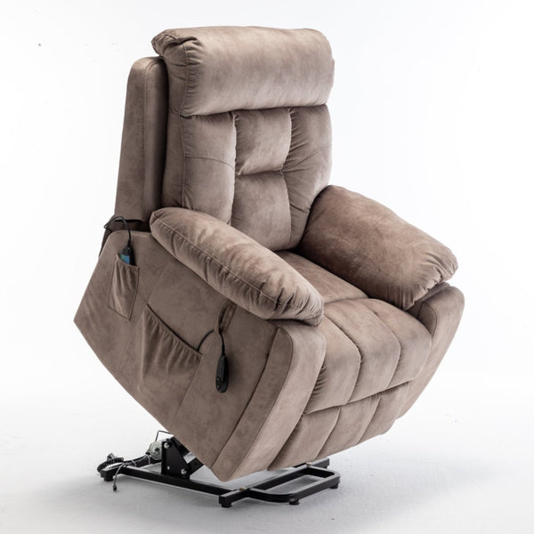 English Elm Recliners Power Lift Chair with Massage Heat Wide Seat Support for Living Room W547S00028