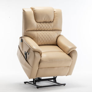 English Elm Lounge Power Lift Recliner Faux Leather Chair with 180 Degree Flat Silent Motor W547S00023