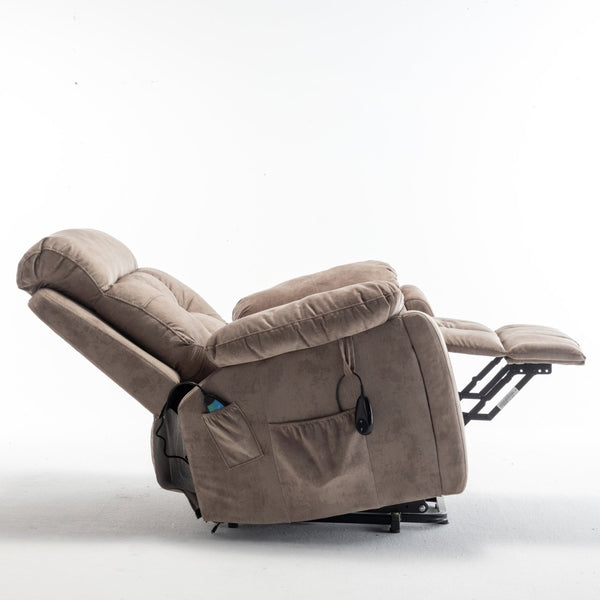 English Elm Recliners Power Lift Chair with Massage Heat Wide Seat Support for Living Room W547S00028