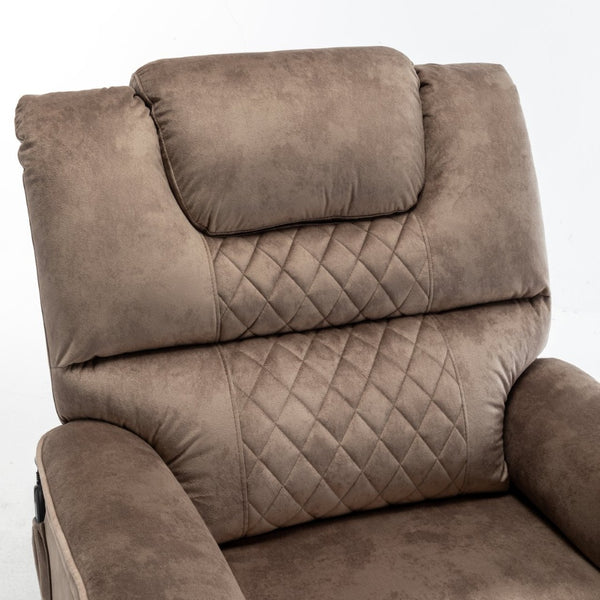 English Elm Lounge Power Lift Recliner Faux Leather Chair with 180 Degree Flat Sleeping Position W547S00025