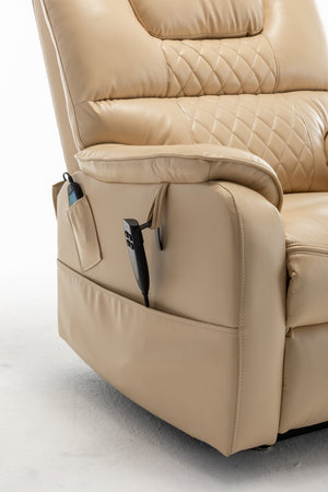 English Elm Lounge Power Lift Recliner Faux Leather Chair with 180 Degree Flat Silent Motor W547S00023
