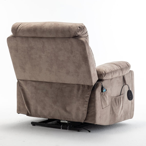 English Elm Recliners Power Lift Chair with Massage Heat Wide Seat Support for Living Room W547S00028