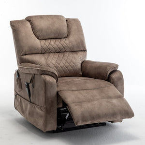 English Elm Lounge Power Lift Recliner Faux Leather Chair with 180 Degree Flat Sleeping Position W547S00025