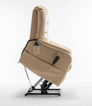 English Elm Lounge Power Lift Recliner Faux Leather Chair with 180 Degree Flat Silent Motor W547S00023