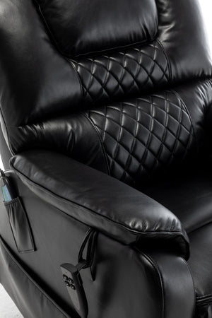 English Elm Lounge Power Lift Recliner Faux Leather Chair with 180 Degree Flat Sleeping Position W547S00024