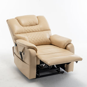 English Elm Lounge Power Lift Recliner Faux Leather Chair with 180 Degree Flat Silent Motor W547S00023