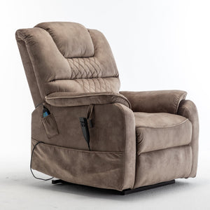 English Elm Lounge Power Lift Recliner Faux Leather Chair with 180 Degree Flat Sleeping Position W547S00025
