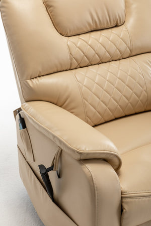 English Elm Lounge Power Lift Recliner Faux Leather Chair with 180 Degree Flat Silent Motor W547S00023
