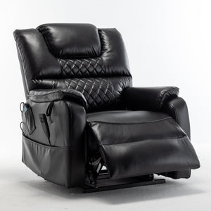 English Elm Lounge Power Lift Recliner Faux Leather Chair with 180 Degree Flat Sleeping Position W547S00024