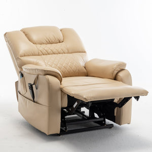English Elm Lounge Power Lift Recliner Faux Leather Chair with 180 Degree Flat Silent Motor W547S00023