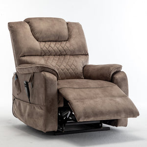 English Elm Lounge Power Lift Recliner Faux Leather Chair with 180 Degree Flat Sleeping Position W547S00025