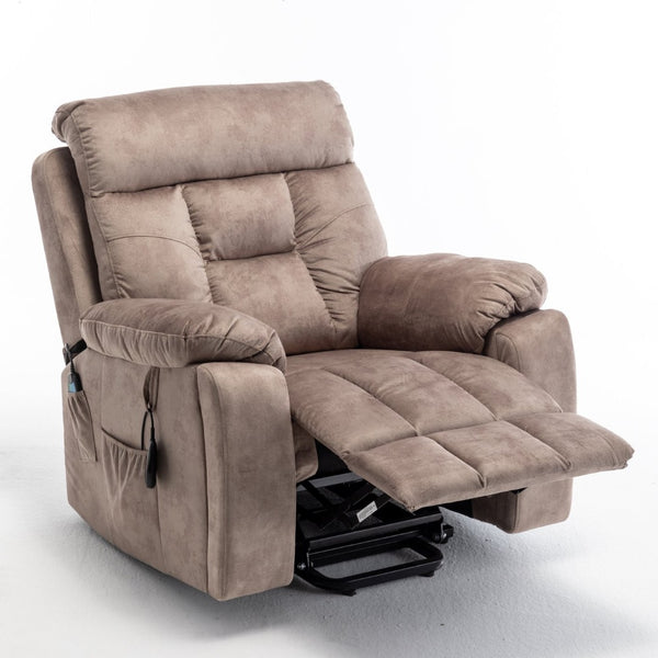 English Elm Recliners Power Lift Chair with Massage Heat Wide Seat Support for Living Room W547S00028