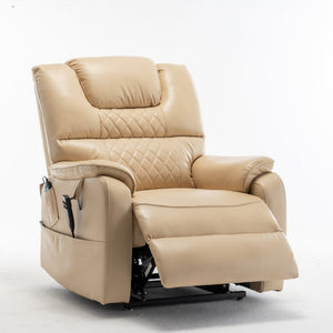 English Elm Lounge Power Lift Recliner Faux Leather Chair with 180 Degree Flat Silent Motor W547S00023