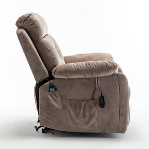 English Elm Recliners Power Lift Chair with Massage Heat Wide Seat Support for Living Room W547S00028