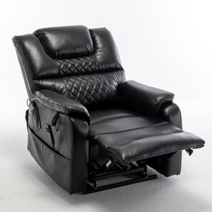 English Elm Lounge Power Lift Recliner Faux Leather Chair with 180 Degree Flat Sleeping Position W547S00024