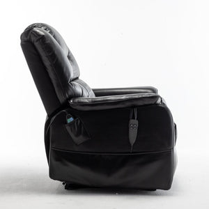 English Elm Lounge Power Lift Recliner Faux Leather Chair with 180 Degree Flat Sleeping Position W547S00024