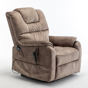 English Elm Lounge Power Lift Recliner Faux Leather Chair with 180 Degree Flat Sleeping Position W547S00025