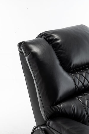 English Elm Lounge Power Lift Recliner Faux Leather Chair with 180 Degree Flat Sleeping Position W547S00024