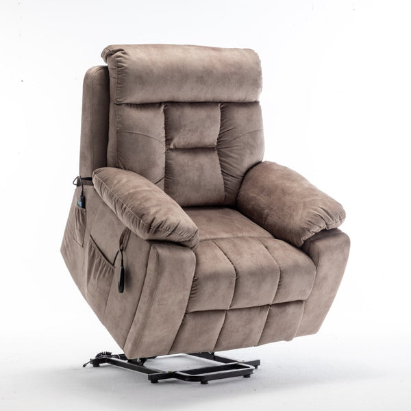English Elm Recliners Power Lift Chair with Massage Heat Wide Seat Support for Living Room W547S00028