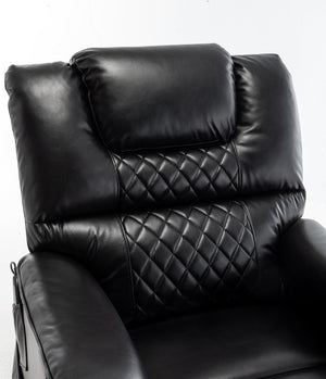 English Elm Lounge Power Lift Recliner Faux Leather Chair with 180 Degree Flat Sleeping Position W547S00024
