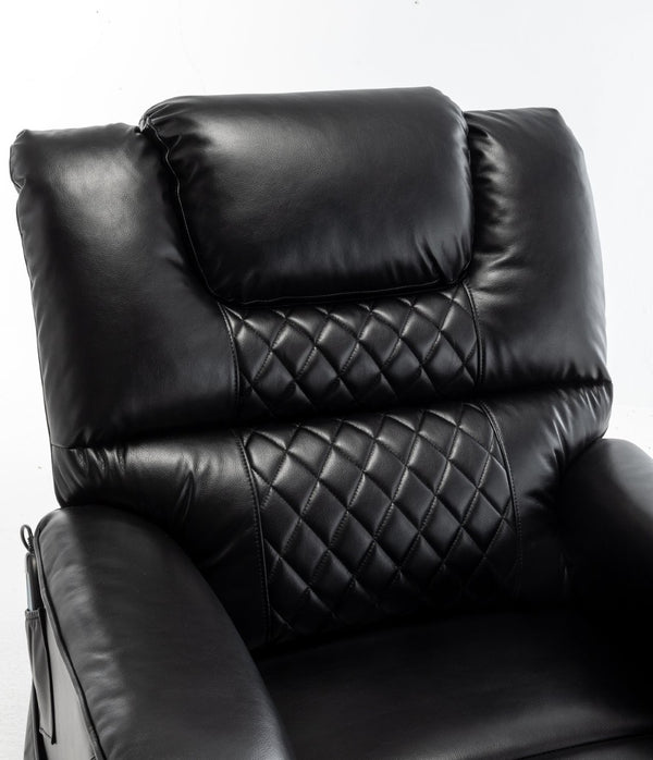 English Elm Lounge Power Lift Recliner Faux Leather Chair with 180 Degree Flat Sleeping Position W547S00024