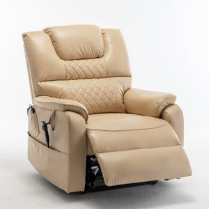English Elm Lounge Power Lift Recliner Faux Leather Chair with 180 Degree Flat Silent Motor W547S00023