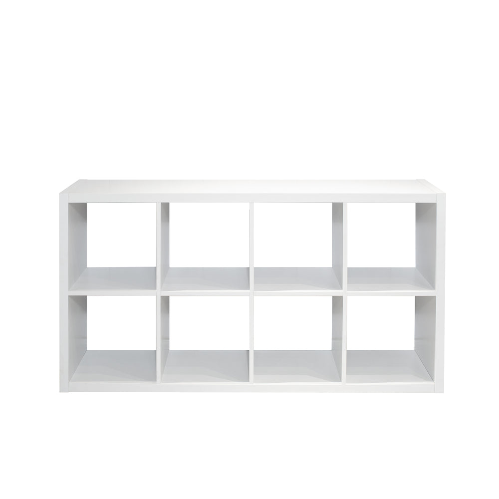 English Elm Smart Cube 8-Cube Organizer Storage with Open Back Shelves, Stylish Modular Bookcase for Home Office White W141260288