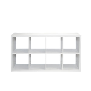 English Elm Smart Cube 8-Cube Organizer Storage with Open Back Shelves, Stylish Modular Bookcase for Home Office White W141260288