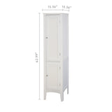 Hearth and Haven 5-Tier Tall Narrow Tower Freestanding Cabinet with 2 Shutter Doors, White W141260291