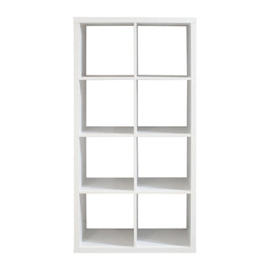 English Elm Smart Cube 8-Cube Organizer Storage with Open Back Shelves, Stylish Modular Bookcase for Home Office White W141260288