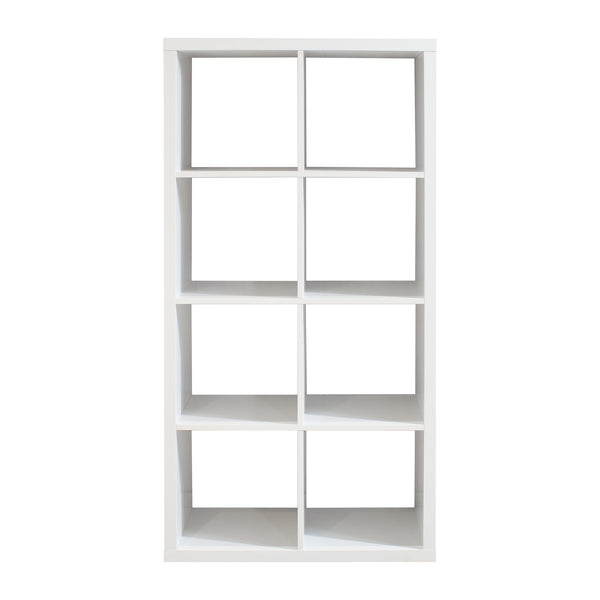 English Elm Smart Cube 8-Cube Organizer Storage with Open Back Shelves, Stylish Modular Bookcase for Home Office White W141260288