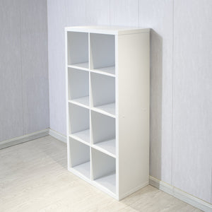 English Elm Smart Cube 8-Cube Organizer Storage with Open Back Shelves, Stylish Modular Bookcase for Home Office White W141260288