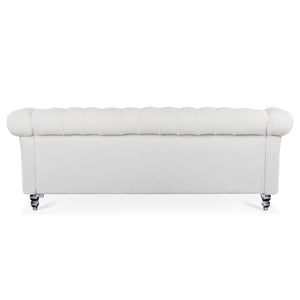 English Elm 84.65" Tufted Chesterfield Velvet Sofa with Acrylic Legs for Modern Living Rooms W68058494