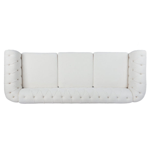 English Elm 84.65" Tufted Chesterfield Velvet Sofa with Acrylic Legs for Modern Living Rooms W68058494