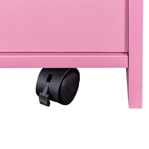 English Elm Locking Salon Beauty Cabinet with 2 Drawers & 1 Lockable Cupboard, Hair Dryer Holes, Durable Finish W33163017